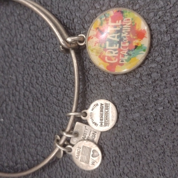 Alex and Ani Jewelry - Alex and Ani Create Peace of Mind Silver Charm Bracelet adjustable Bangle boho